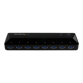 StarTech.com Hub USB 3.0 de 10 Puertos con 2 Puertos de Carga 1.5A y Función Interruptor para Compartir Periféricos - HUBUSB3SW