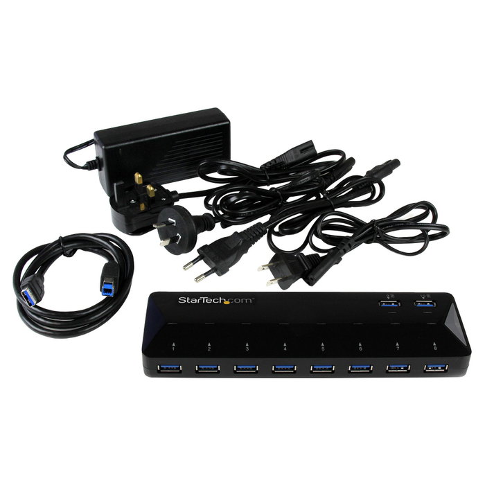 StarTech Concentrador USB 3.2 Gen 1 de 10 Puertos con Carga y Función de Interruptor, Negro StarTech Concentrador USB 3.2 Gen 1 de 10 Puertos con Carga y Función de Interruptor, Negro
