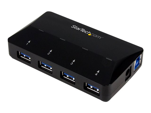 StarTech.com Hub USB 3.0 4 Puertos con Puerto de Carga Rápida 2.4A y Función Switch - Concentrador USB 3.0 de 4 Puertos para Compartir Periféricos