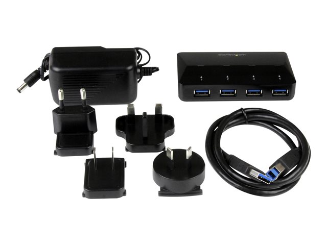 StarTech.com Hub USB 3.0 4 Puertos con Puerto de Carga Rápida 2.4A y Función Switch - Concentrador USB 3.0 de 4 Puertos para Compartir Periféricos