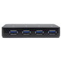StarTech.com Hub USB 3.0 de 4 Puertos con Carga Rápida 2,4A y Función Switch, Negro