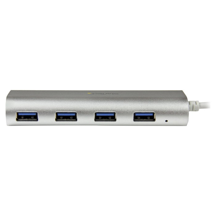 StarTech.com Hub USB 3.2 Gen 1 de 4 Puertos Tipo-A, ST43004UA, Plata y Blanco