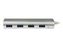 StarTech Hub USB 3.0 de 4 Puertos Tipo A, Concentrador Portátil con Cable Integrado y Diseño en Aluminio para Ampliar Conectividad en Portátiles