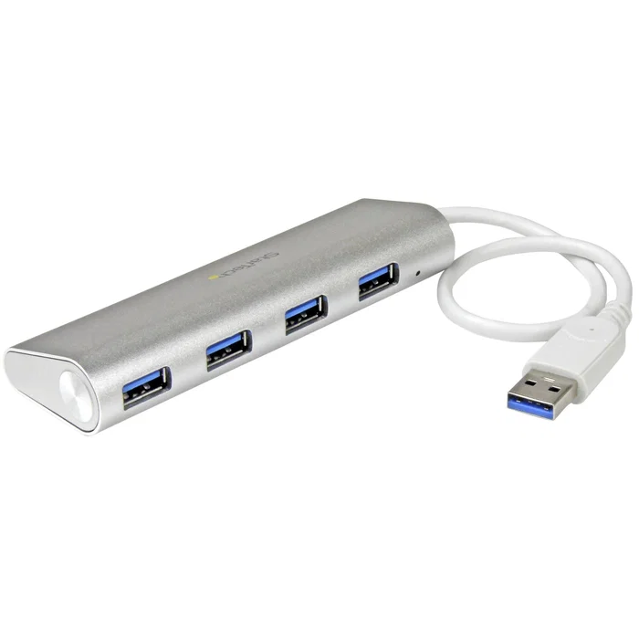 StarTech.com Hub USB 3.0 de 4 Puertos Portátil, Plata/Blanco, ST43004UA StarTech.com Hub USB 3.0 de 4 Puertos Portátil, Plata/Blanco, ST43004UA