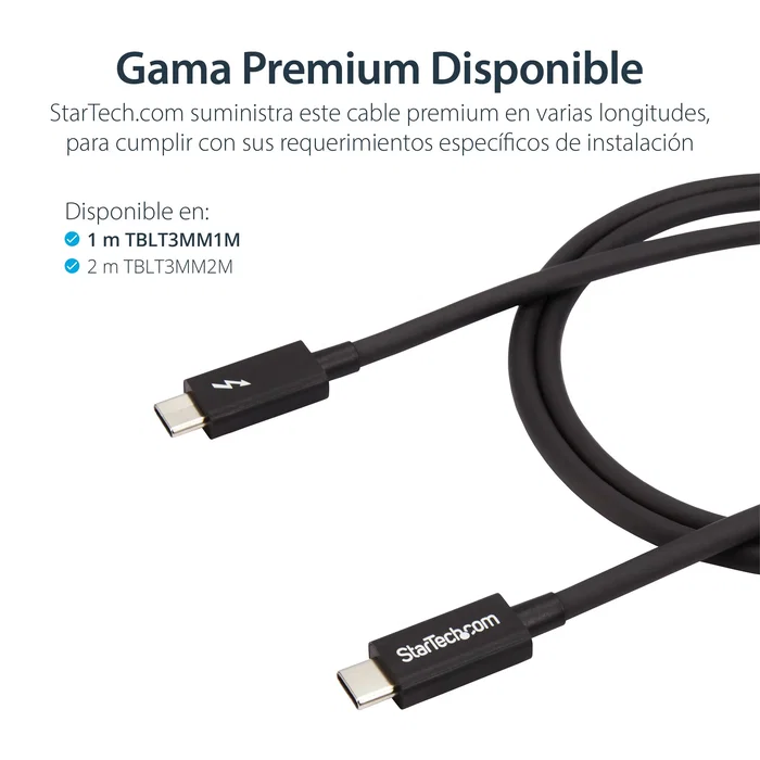 StarTech Cable Thunderbolt 3 de 1m, 20Gbps, USB-C, Negro StarTech Cable Thunderbolt 3 de 1m, 20Gbps, USB-C, Negro