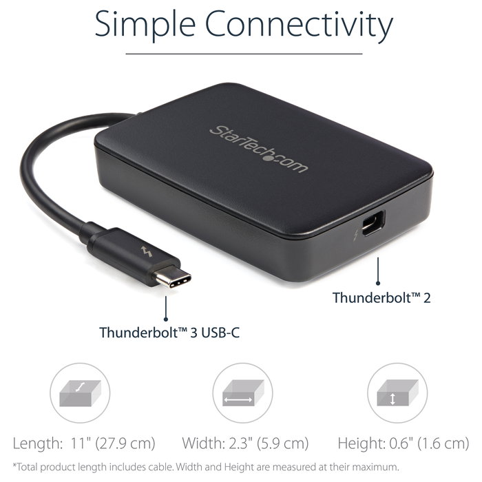 StarTech Adaptador Thunderbolt 3 a Thunderbolt 1/2 TBT3TBTADAP Negro StarTech Adaptador Thunderbolt 3 a Thunderbolt 1/2 TBT3TBTADAP Negro