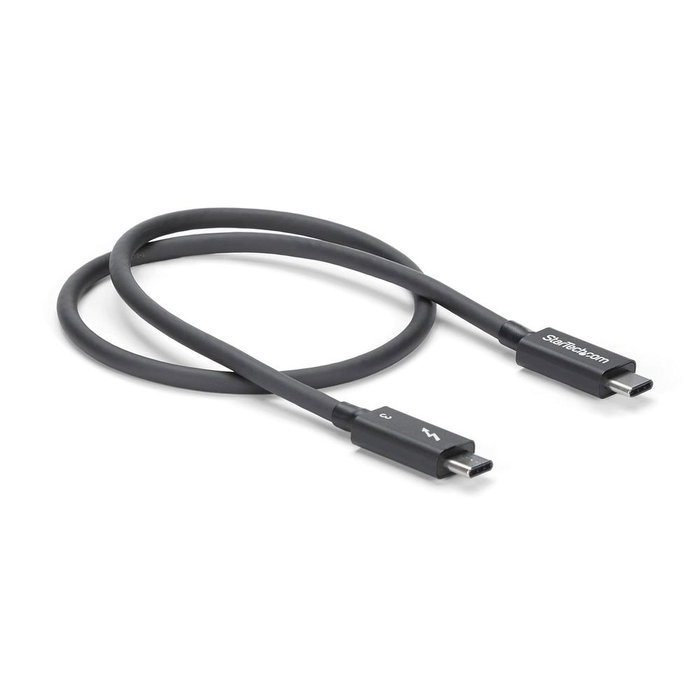 Startech Cable Thunderbolt 3 USB-C 50 cm 40 Gbps USB4 PD 100W Negro