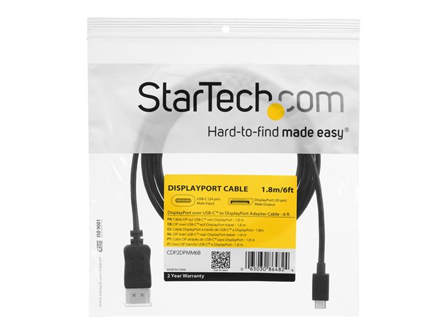 Adaptador USB C a DisplayPort Startech CDP2DPMM6B (1,8 m) Negro