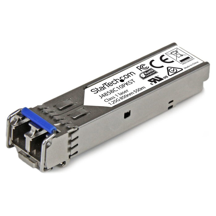 StarTech.com Paquete de 10 Módulos SFP Compatibles con HPE J4858C, 1000BASE-SX, LC, 550m