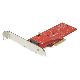 StarTech.com PCIe a M.2 NVMe Adapter Card - Tarjeta de Expansión PCIe 3.0 x4 para SSD M.2 (NGFF, M-Key) Full-Height/Low-Profile, AHCI, Plug and Play, Rojo