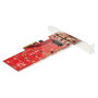 StarTech.com PCIe a M.2 NVMe Adapter Card - Tarjeta de Expansión PCIe 3.0 x4 para SSD M.2 (NGFF, M-Key) Full-Height/Low-Profile, AHCI, Plug and Play, Rojo