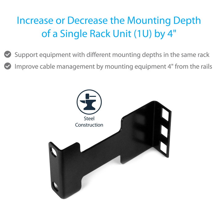 StarTech RDA1U Accesorio de Bastidor, Adaptador de Profundidad de Carril para Rack StarTech RDA1U Accesorio de Bastidor, Adaptador de Profundidad de Carril para Rack