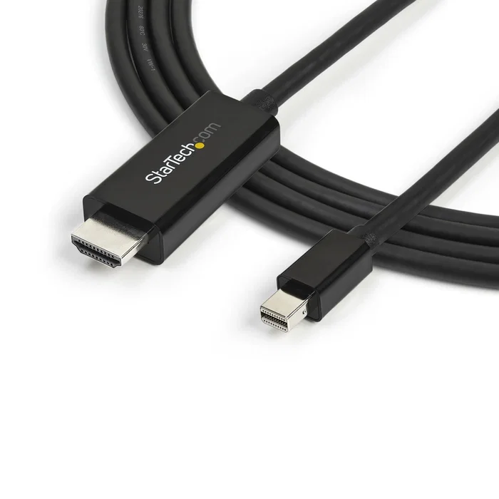 StarTech Cable Adaptador MDP2HDMM3MB, Mini DisplayPort a HDMI 3m, 4K 30Hz, Hasta 4096x2160, Thunderbolt, para Surface Pro, MacBook, Negro