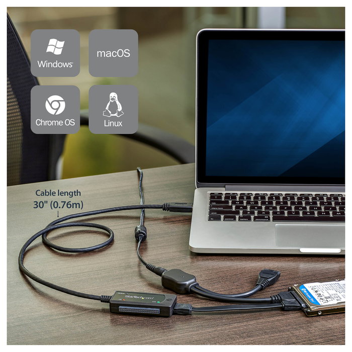 StarTech.com Adaptador SATA a USB 3.1 Gen 2 (10 Gbps) para SSD y HDD de 2,5 y 3,5 pulgadas StarTech.com Adaptador SATA a USB 3.1 Gen 2 (10 Gbps) para SSD y HDD de 2,5 y 3,5 pulgadas