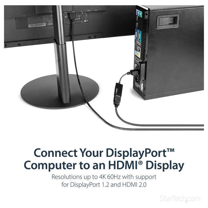 Adaptador DisplayPort a HDMI Startech DP2HD4K60S Negro