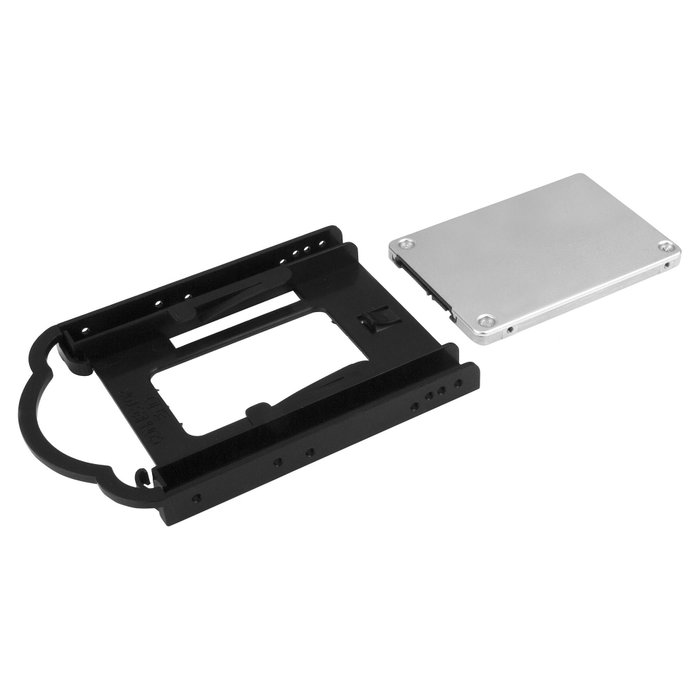 Startech BRACKET125PT Soporte de montaje para SSD/HDD de 2,5 pulgadas en bahía de 3,5 pulgadas, Negro