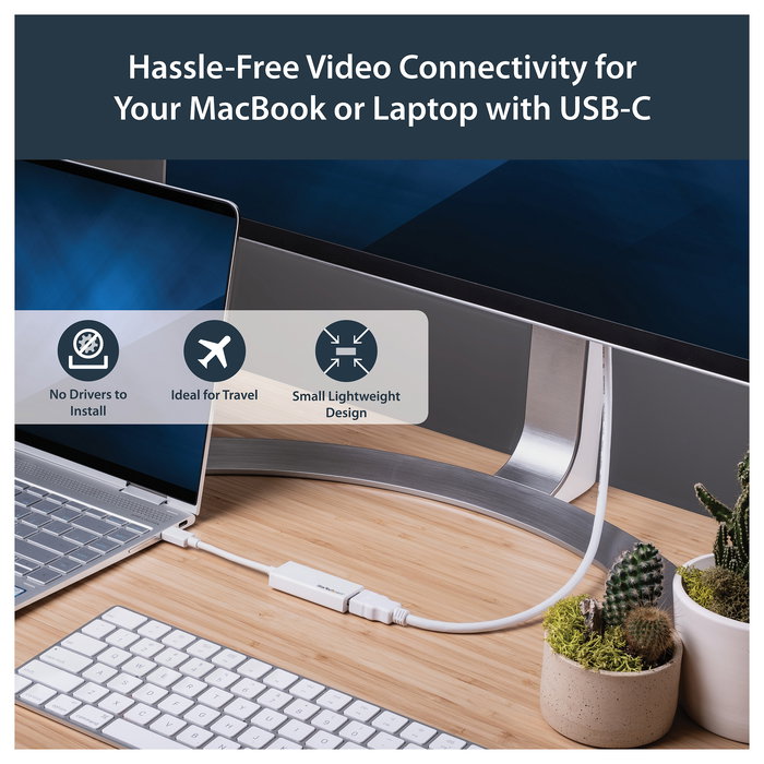 StarTech.com USB-C a HDMI Adapter Adaptador de USB Tipo C a HDMI 4K Ultra HD a 60Hz 3840 x 2160px 0.093m Cable Blanco