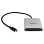 StarTech.com Lector de tarjetas USB-C FCREADU3C Negro y Plata
