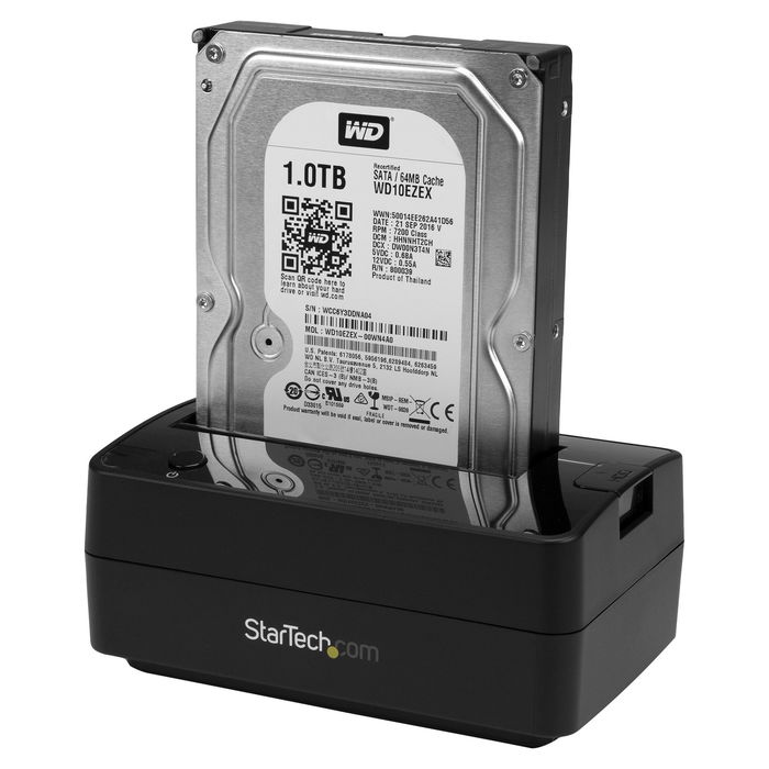 StarTech Docking Station USB 3.1/eSATA para Discos Duros y SSDs de 2.5/3.5", USB-C y USB-A, 10 Gbps, Bahía Carga Superior, 6 TB Máx - Negro