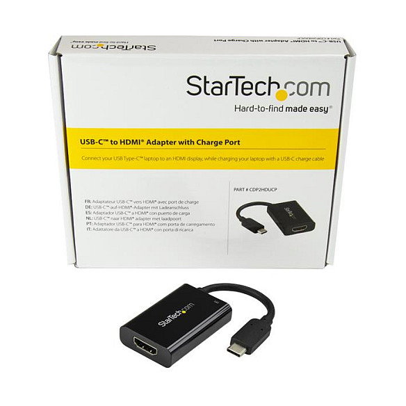 StarTech CDP2HDUCP Adaptador USB-C a HDMI 4K 60Hz con Power Delivery 60W Negro StarTech CDP2HDUCP Adaptador USB-C a HDMI 4K 60Hz con Power Delivery 60W Negro