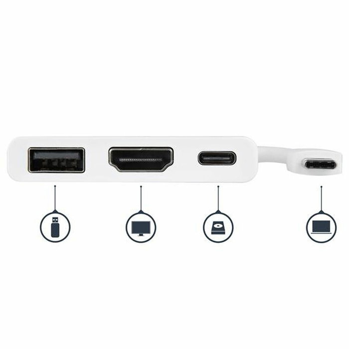 Startech CDP2HDUACPW Adaptador USB 3.0 USB-C HDMI a USB-C 60W Blanco