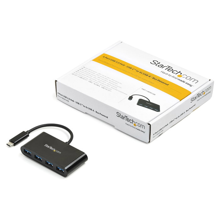 StarTech.com Hub USB-C a 4 Puertos USB-A SuperSpeed HB30C4AB