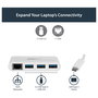 StarTech.com Concentrador USB 3.0 de 3 Puertos con USB-C y Ethernet Gigabit - Blanco