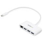 StarTech.com Concentrador USB 3.0 de 3 Puertos con USB-C y Ethernet Gigabit - Blanco