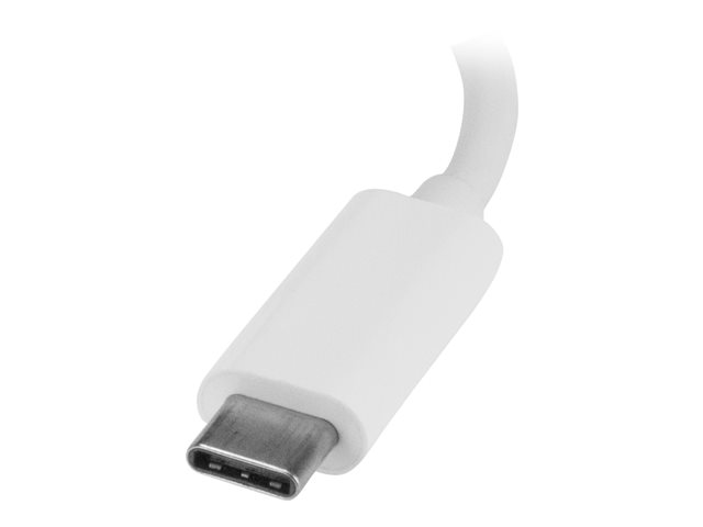 StarTech.com Concentrador USB 3.0 de 3 Puertos con USB-C y Ethernet Gigabit - Blanco