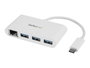 StarTech.com Concentrador USB 3.0 de 3 Puertos con USB-C y Ethernet Gigabit - Blanco