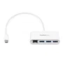 StarTech.com HB30C3A1GEA - Hub USB-C a 3 Puertos USB 3.2 Gen 1 (5 Gbps) y Puerto Ethernet Gigabit RJ45 (1000 Mbit/s) para MacBook, Chromebook y Portátiles con USB-C - Blanco
