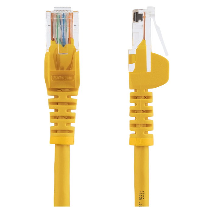 StarTech.com Cable de Red 0.5m Amarillo Cat5e Ethernet RJ45 Sin Enganches Latiguillo Snagless Cable de Interconexión