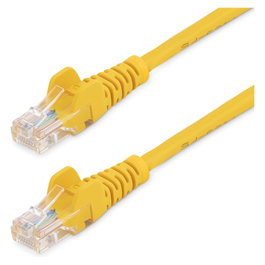 StarTech.com Cable de Red 0.5m Amarillo Cat5e Ethernet RJ45 Sin Enganches Latiguillo Snagless Cable de Interconexión