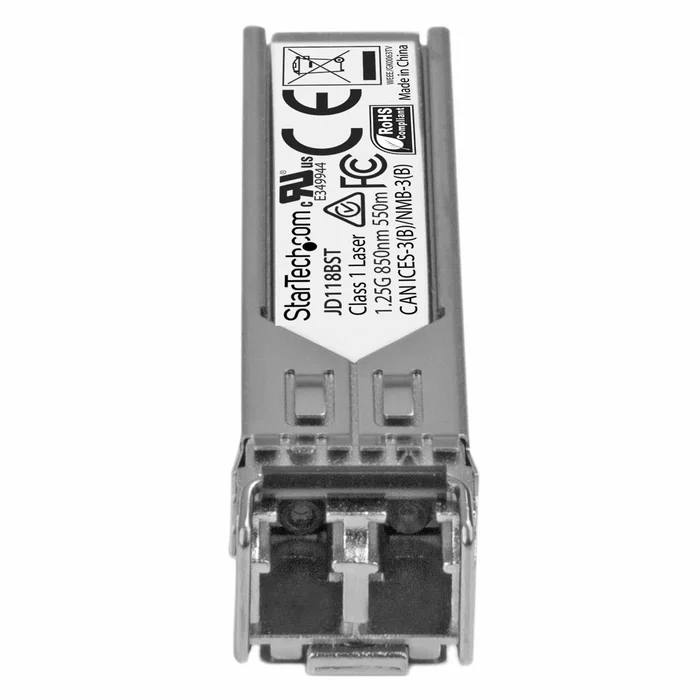 StarTech.com Módulo SFP JD118BST - Transceptor de Fibra Óptica 1000BASE-SX 1Gbps Multimodo LC 850nm hasta 550m - 100% Compatible con HPE JD118B y Conmutadores HP/Ubiquiti/D-Link