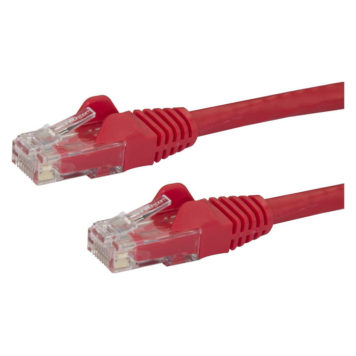 StarTech.com Cable de Red Cat6 UTP de 0,5m Rojo RJ45 sin Enganches