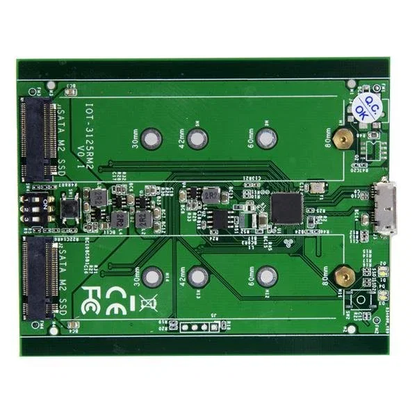 StarTech.com SM22BU31C3R Caja Externa SSD M.2 SATA Dual RAID - Aluminio - USB 3.1 Gen 2 (10 Gbps) - Conectores USB-C y USB-A - Para Unidades de 80mm