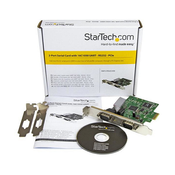StarTech PEX2S1050 Tarjeta Serie PCI Express con 2 Puertos RS-232 DB9