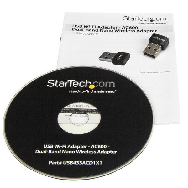 StarTech Adaptador WiFi USB 2.0 AC600 Doble Banda 2.4/5 GHz, 600 Mbps, Compatible con Windows y macOS