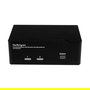 StarTech Switch KVM de 2 Puertos DisplayPort - Dual Monitor 4K 60Hz 3840 x 2160 - USB Hub 4 Puertos con Audio/Microfono - Conmutador para 2 PCs