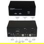 StarTech Switch KVM de 2 Puertos DisplayPort - Dual Monitor 4K 60Hz 3840 x 2160 - USB Hub 4 Puertos con Audio/Microfono - Conmutador para 2 PCs