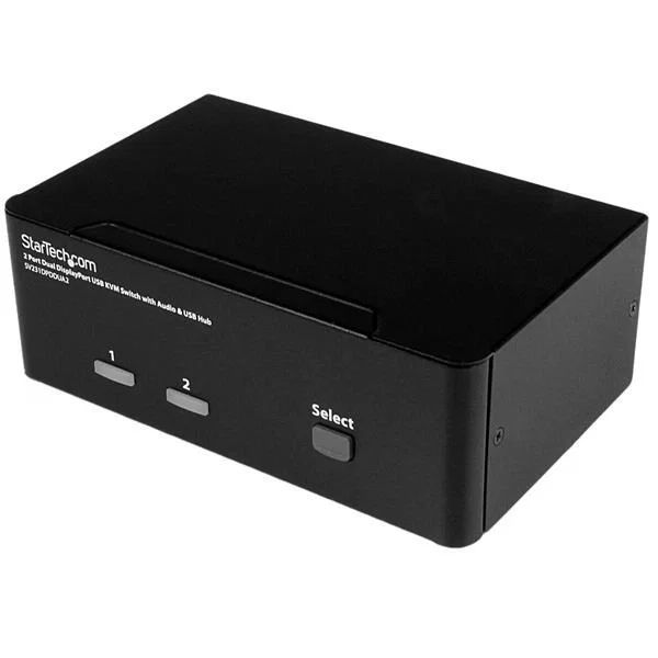 StarTech.com Conmutador KVM 2 Puertos DisplayPort, Dual Pantalla 4K Ultra HD 60Hz, USB Hub 4 Puertos con Audio y Micrófono StarTech.com Conmutador KVM 2 Puertos DisplayPort, Dual Pantalla 4K Ultra HD 60Hz, USB Hub 4 Puertos con Audio y Micrófono