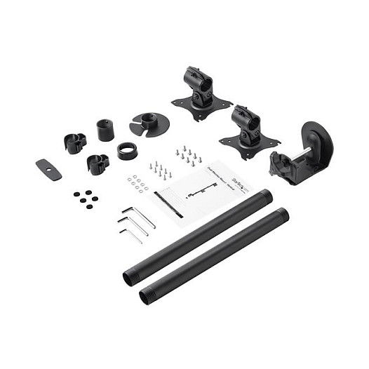 StarTech Soporte Vertical para 2 Monitores, Ajustable, Hasta 27 Pulgadas (68.6 cm) y 10 kg, VESA 75x75 - 100x100 mm, Montaje de Abrazadera en Escritorio, Negro