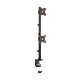 StarTech Soporte Vertical para 2 Monitores, Ajustable, Hasta 27 Pulgadas (68.6 cm) y 10 kg, VESA 75x75 - 100x100 mm, Montaje de Abrazadera en Escritorio, Negro