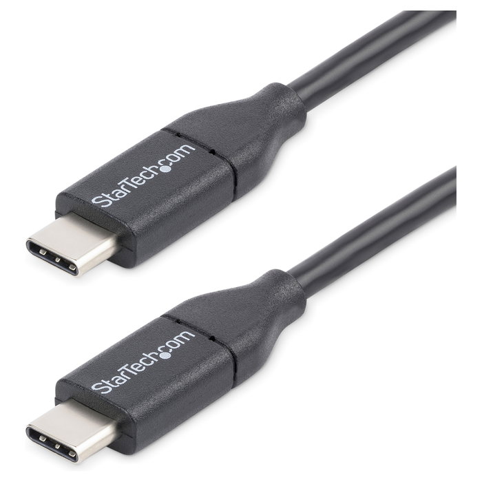 StarTech.com Cable USB-C de 0,5 m para Carga de 60W y Sincronización USB 2.0, Negro