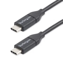 Startech USB2CC50CM Cable USB Tipo C Macho a Macho USB 2.0 de 0.5 Metros Negro - Carga y Sincronización para MacBook, Chromebook y Dispositivos con Thunderbolt 3