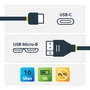 StarTech.com Cable USB-C a Micro-USB B de 0.5m - USB 3.2 Gen 2 (10 Gbps) para Conexión y Carga - USB31CUB50CM Negro