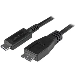 StarTech.com Cable USB-C a Micro-USB B de 0.5m - USB 3.2 Gen 2 (10 Gbps) para Conexión y Carga - USB31CUB50CM Negro