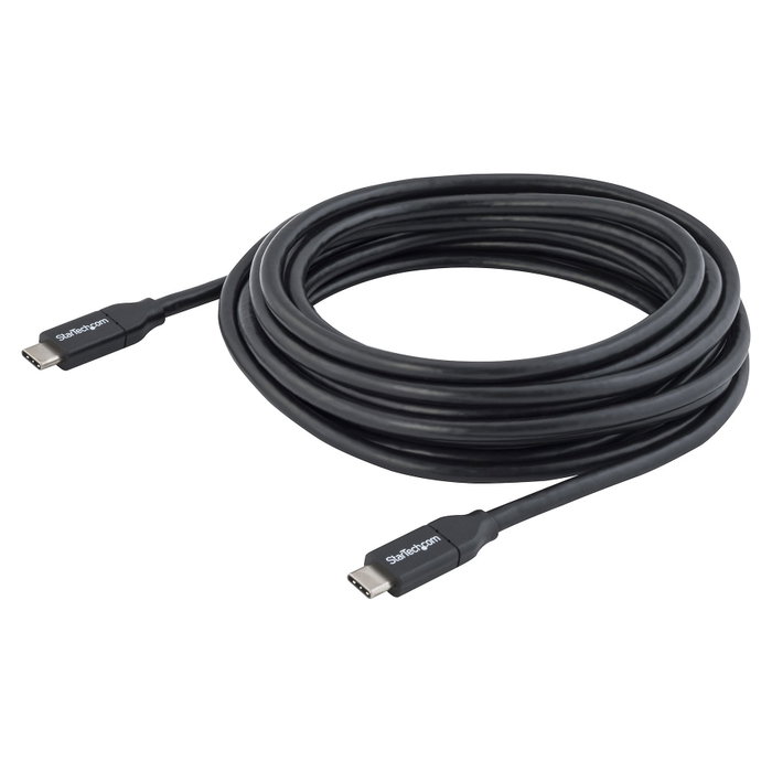 StarTech.com Cable USB-C de 4 metros con Entrega de Potencia 5A - USB 2.0 - Negro