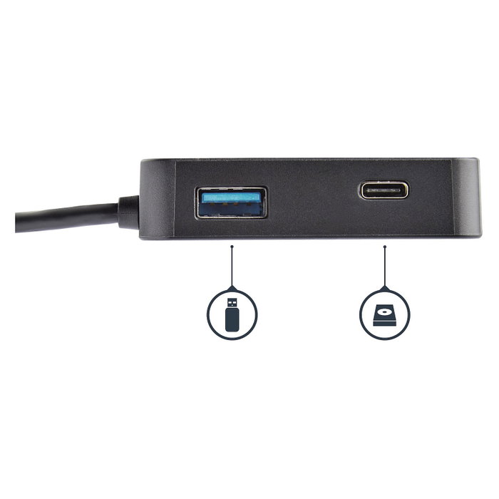 StarTech.com Adaptador Multipuertos USB C HDMI 4K, Ethernet Gigabit, USB 3.0, Negro