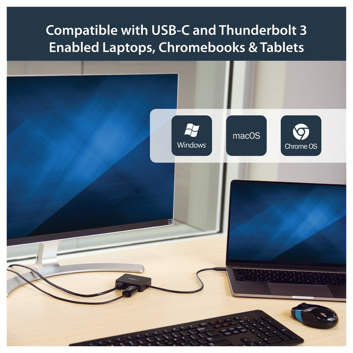 StarTech.com Adaptador Multipuertos USB C HDMI 4K, Ethernet Gigabit, USB 3.0, Negro